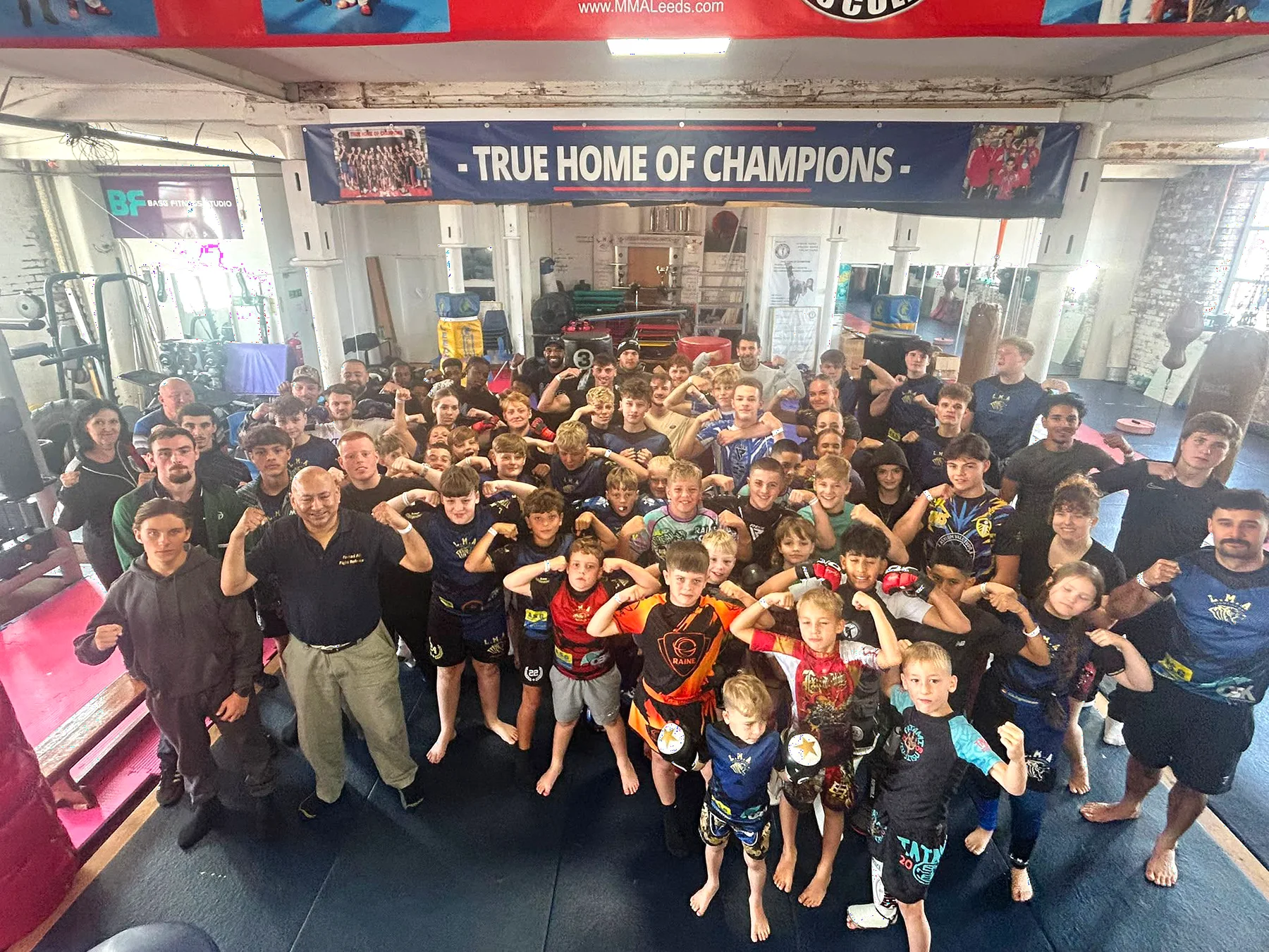 The LMA team and students together at Leeds Martial Arts College